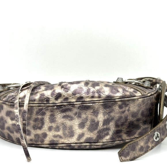 Balenciaga LE CAGOLE XS Metallic Leopard Stud Shoulder Crossbody Mini Bag - Picture 10 of 16